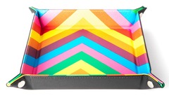 Fold Up Velvet Dice Tray - Leather Rainbow